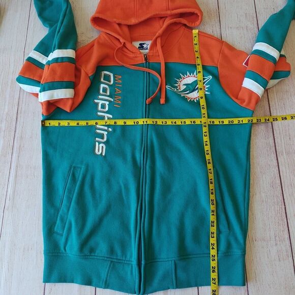 Starter NFL Aqua Miami Dolphins Extreme Full-Zip Hoodie Jacket sz M - Picture 7 of 8